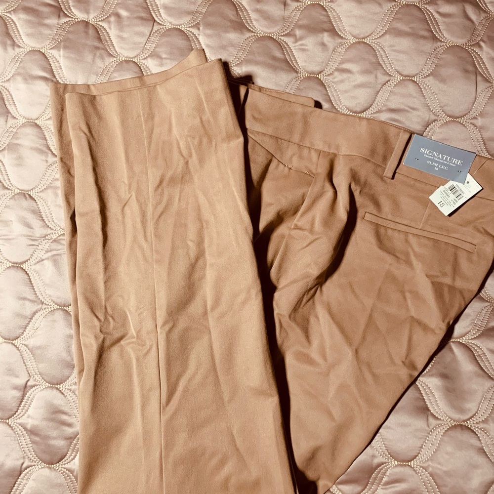Ann Taylor. Tan slim leg trouser